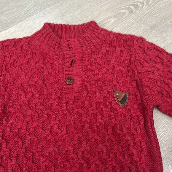 Red Long Sleeve Wool Sweater Button Down neck for 2-3 years old Brand new - Picture 2 of 5